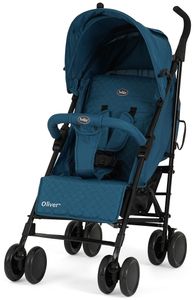 טיולון אוליבר Oliver מתקפל מגיל לידה עם גגון רחב, סלי אחסון ומחזיק כוס - כחול
