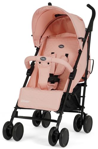 טיולון אוליבר Oliver מתקפל מגיל לידה עם גגון רחב, סלי אחסון ומחזיק כוס - ורוד