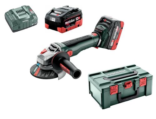 משחזת זווית “5 כולל 2 סוללות 5.5AH מבית METABO