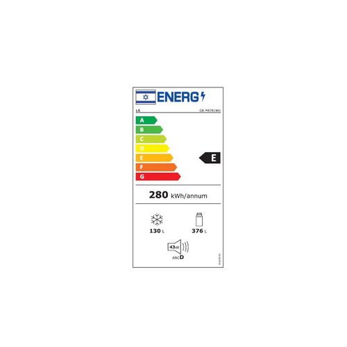 מקרר מקפיא עליון 506 ליטר LG GRM6781WU אל ג'י תקינה חדשה 2024
