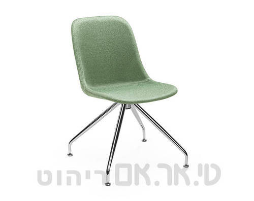 כסא דגם מישל מרופד ללא ידיות רגל עכביש-ירוק