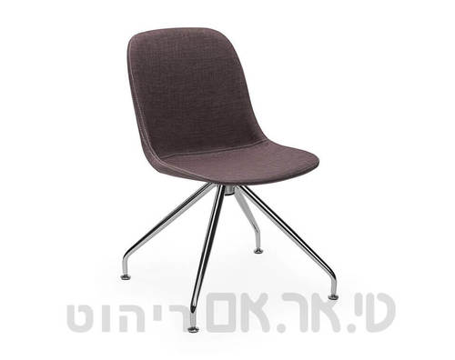 כסא דגם מישל מרופד ללא ידיות רגל עכביש-אפור
