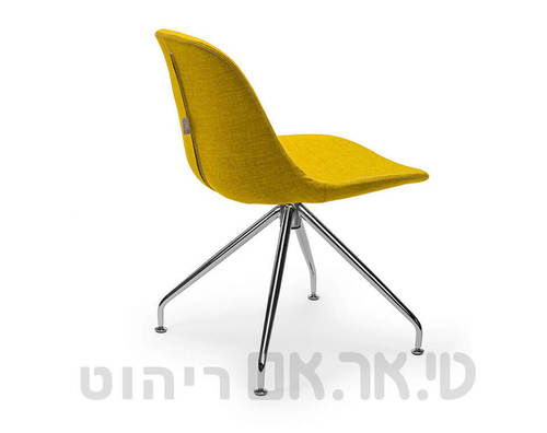 כסא דגם מישל מרופד ללא ידיות רגל עכביש