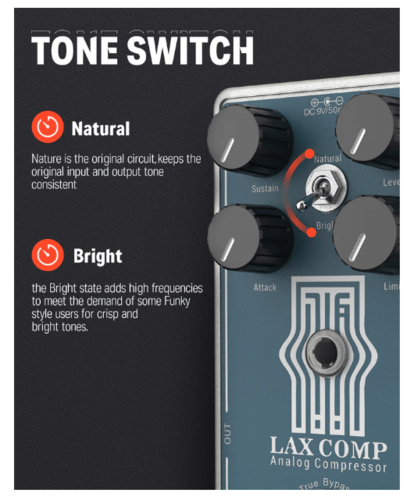 פדל קומפרסור אנלוגי EC1332 LAX COMP Guitar Pedal מבית DONNER