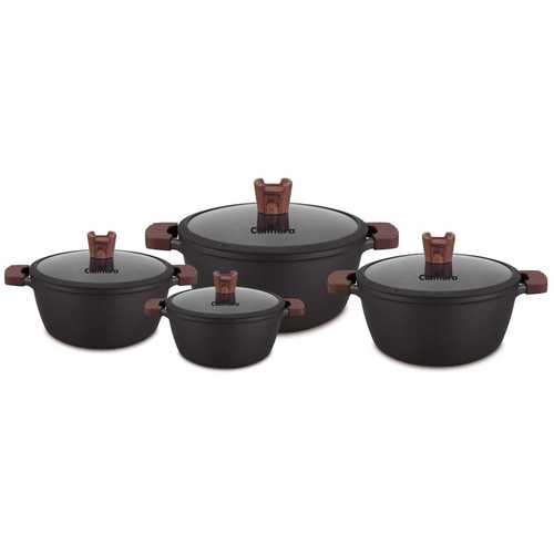 סט 4 סירים OCEAN שחור 20/24/28/32 ס