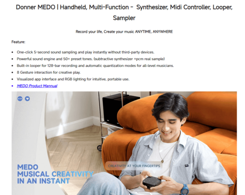 כלי נייד ליצירת מוסיקה EC6764 Multi-Function Musical Instrument MEDO מבית DONNER