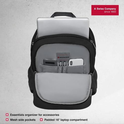 תיק גב שוויצרי למחשב נייד עד 16 איינץ ספורטיבי ונוח   wenger swiss