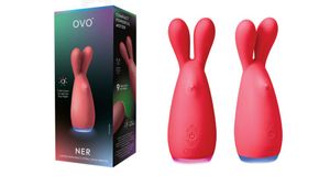 ויברטור נטען שפן עם בקרת לד צבעונית | OVO Ner