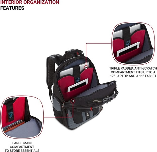 WENGER SWISS תיק גב למחשב נייד עד 17 איינץ 3 שנים אחריות