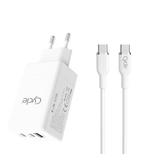 מטען TYPE-C  Cycle 65W + יציאת USB