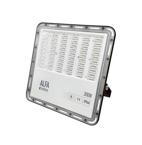 פנס הצפה שחור 300W עם עדשות למניעת סנוור דגם ALFA