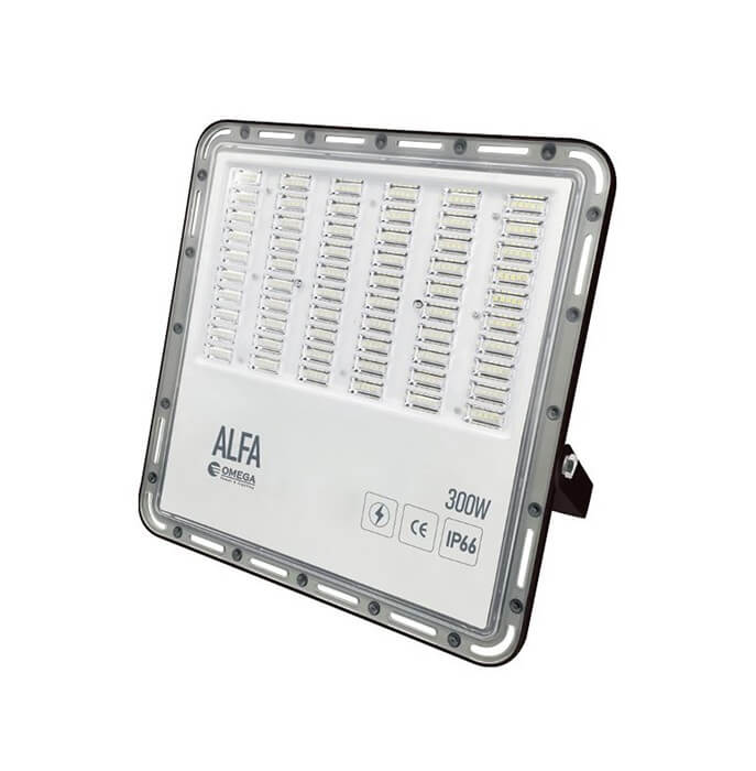 פנס הצפה פרוזקטור לד 300W צבע שחור דגם ALFA אומגה