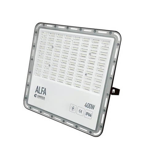 פנס הצפה שחור 400W עם עדשות למניעת סנוור דגם ALFA