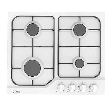 כיריים גז 4 להבות Midea 60SJ401MN04 בגימור שחור או לבן | יבואן רשמי שנתים אחריות