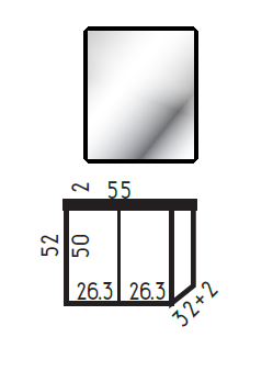 ארון אמבטיה תלוי 55/33 ס