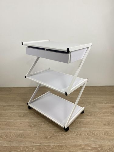 עגלת שירות Z מדפי עץ בצבע לבן CR-310W