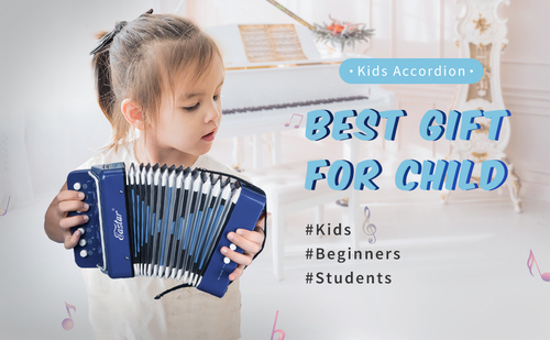 אקורדיון מיני מדליק לילדים בצבע כחול EB0001 מבית EASTAR