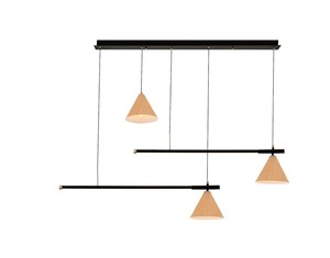 תלוי על בסיס שחור+עץ LED