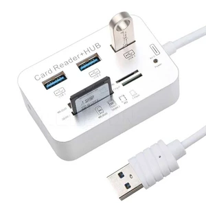 קורא כרטיסים ומפצל USB Hub Combo