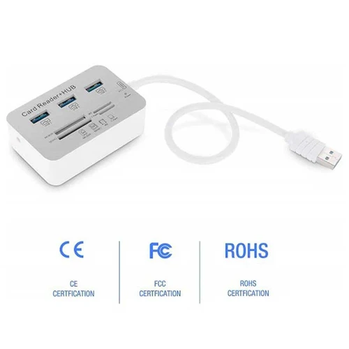 קורא כרטיסים ומפצל USB Hub Combo