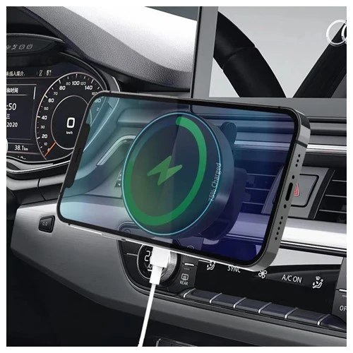 מעמד רכב MagSafe עם טעינה אלחוטית 15W קליפס