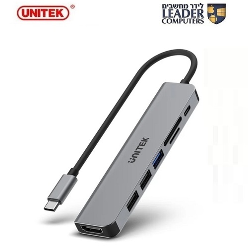 תחנת עגינה TYPE-C עם 7 יציאות | מולטי פורט | Unitek H1118A Mini Dock