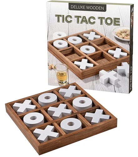 משחק איקס עיגול עם קוביות עץ Tic-Tac-Toe 