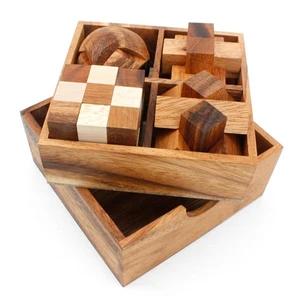 סט 4 משחקי חשיבה פאזל Puzzles set במארז מהודר