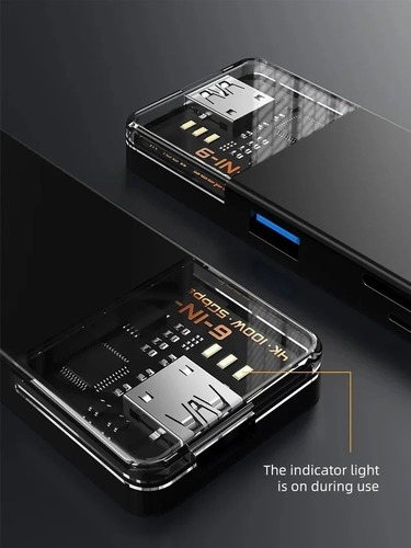 תחנת עגינה  6 ב-1 USB Type C רכזת מרובה יציאות עם 4K HDMI 100W,  CABLETIME 