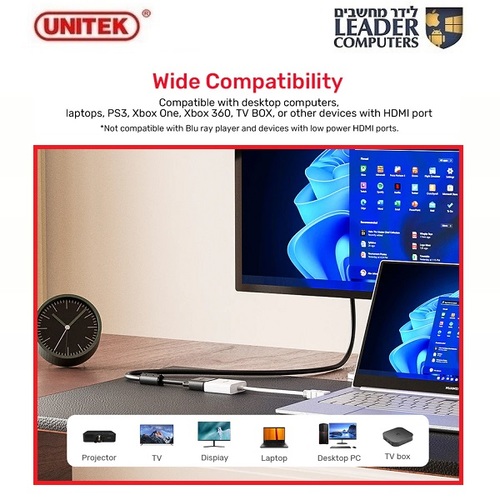 מתאם ממיר מ- HDMI ל-VGA דגם Y-6333C01 UNITEK