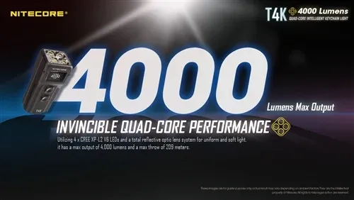 פנס נייטקור T4K 4000 LUMEN NITECORE