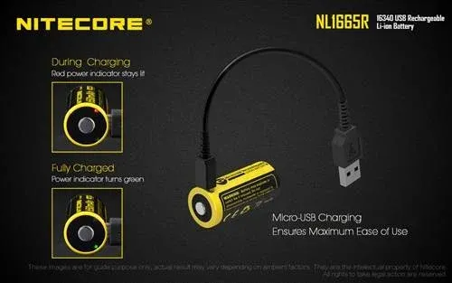 סוללה נטענת NITECORE NL1665R 650MAH USB RECHARGEABLE Li-ion