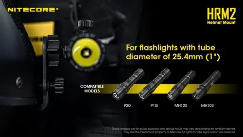 מתאם לקסדה NITECORE HRM2 HELMET CLAMP MOUNT WITH SWIVEL FOR FLASHLIGHTS