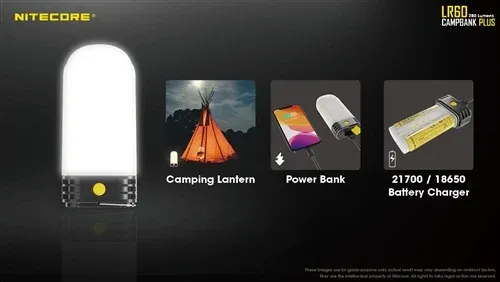 מטען סוללות\פנס\מטען נייד NITECORE LR60 280 LUMEN USB RECHARGEABLE LED CAMPING LANTERN