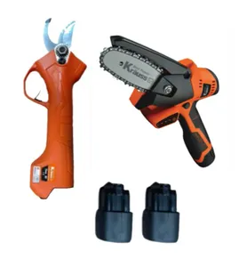 סט משור שרשרת + מזמרה + מטען + 2 סוללות 2A KRAUSS מקט KR606/KR607