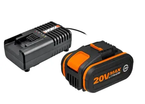 מטען מהיר 20V+סוללה ליתיום 4.0Ah WORX
