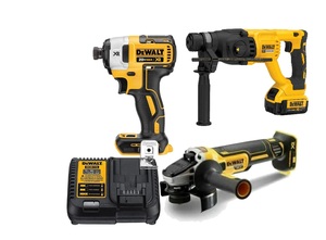 סט DeWalt פטישון DCH133R+אימפקט DCF887+משחזת DCG405 מק"ט 26921