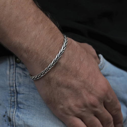 צמיד קשיח מכסף סטרלינג 925