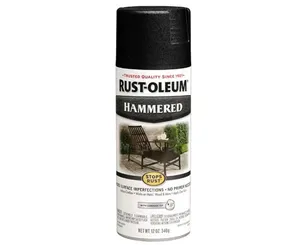 2X RUST-OLEUM ספריי צבע רקוע שחור