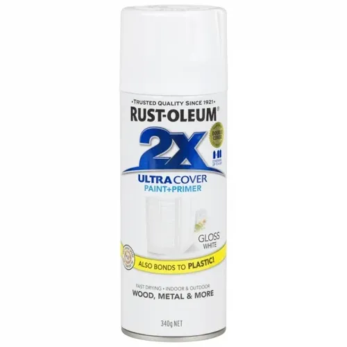 2X RUST-OLEUM ספריי צבע לבן מבריק