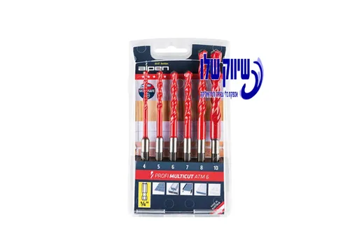 סט 6 מקדחים רב תכליתיים MultiCut ATM6 לאימפקט קנה משושה 4-10 ממ מקט 106762
