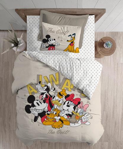 סט מצעים מיטה וחצי - דגם מיקי מיני וחברים דגם כוכבים