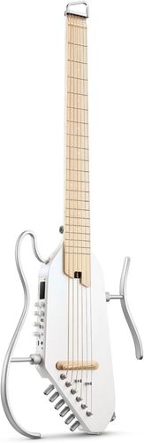 ערכת גיטרה שקטה אקוסטית-חשמלית עם אפקטים מובנים HUSH I PRO בצבע לבן EC6868 | גיטרה לטיולים מבית DONNER