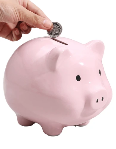 קופת חיסכון בעיצוב חזיר עשוי חרסינה - דגם גדול