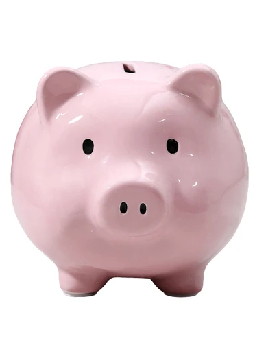 קופת חיסכון בעיצוב חזיר עשוי חרסינה - דגם גדול