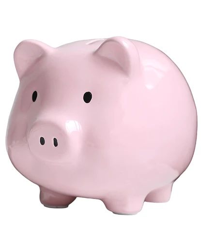 קופת חיסכון בעיצוב חזיר עשוי חרסינה - דגם גדול