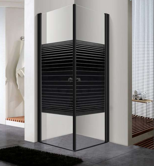 מקלחון פינתי STRIPS BLACK TWIN (79.5-77.5)