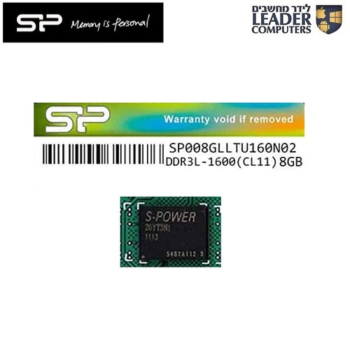 כרטיס זיכרון ראם למחשב נייח Silicon Power 8GB 1600MHz 1.35V DDR3
