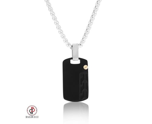 שרשרת סטיל משולב יהלום ונקןדת זהב 18Kשל המותג BALDUCCI האיטלקי.