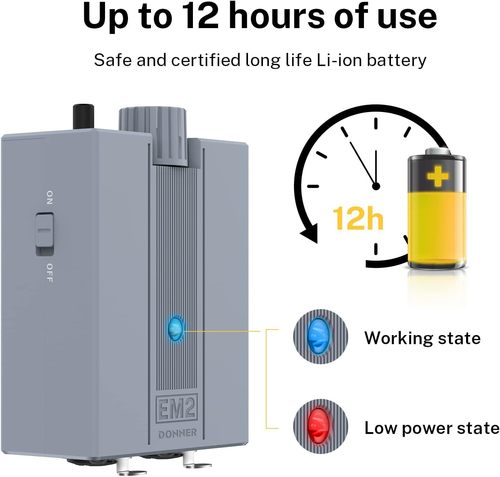 מגבר אוזניות נטען EC1302 עם 2 יציאות EM2 in-Ear Monitor Amplifier מבית DONNER